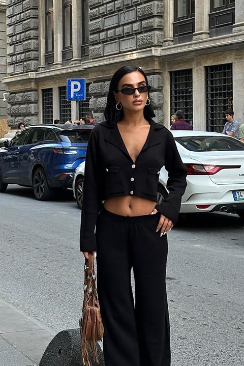 Nancy Double-breasted Neck Crop Suit 9954 - 25