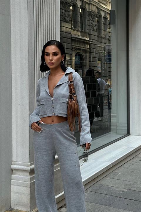 Nancy Double-breasted Neck Crop Suit 9954 - 25
