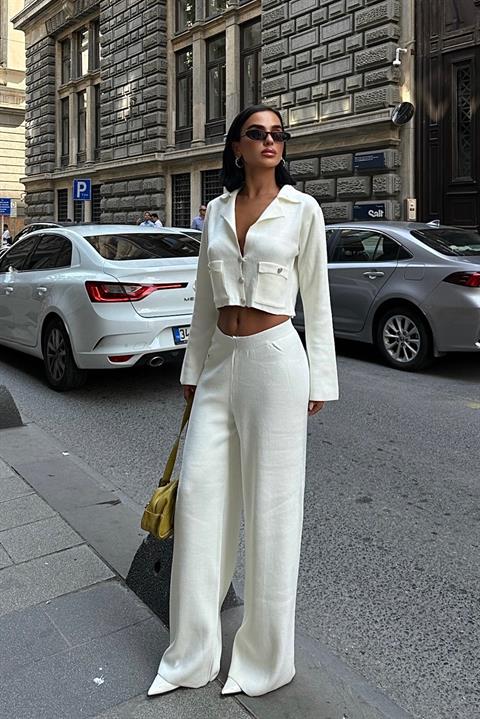 Nancy Double-breasted Neck Crop Suit 9954 - 25