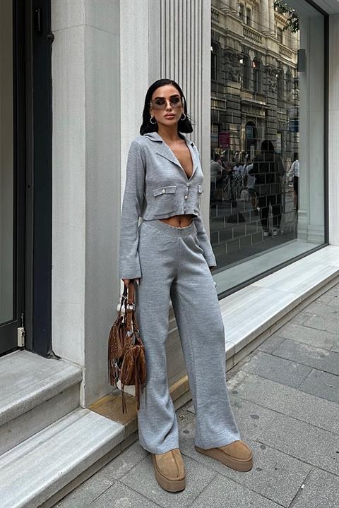 Nancy Double-breasted Neck Crop Suit 9954 - 25