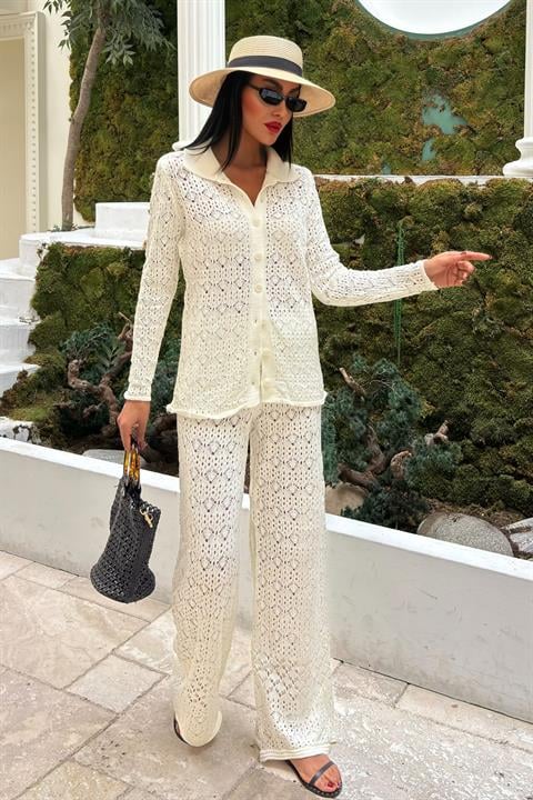 Odette Openwork Trouser Set 9934