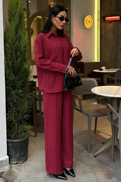 Striped Suit with Palazzo Pants 10092
