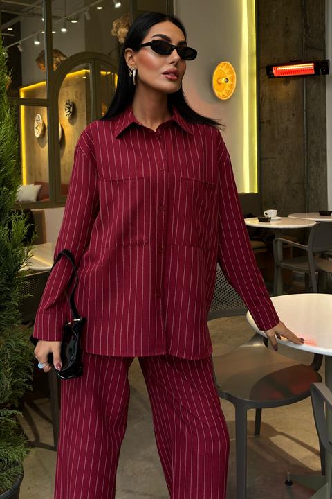 Striped Suit with Palazzo Pants 10092
