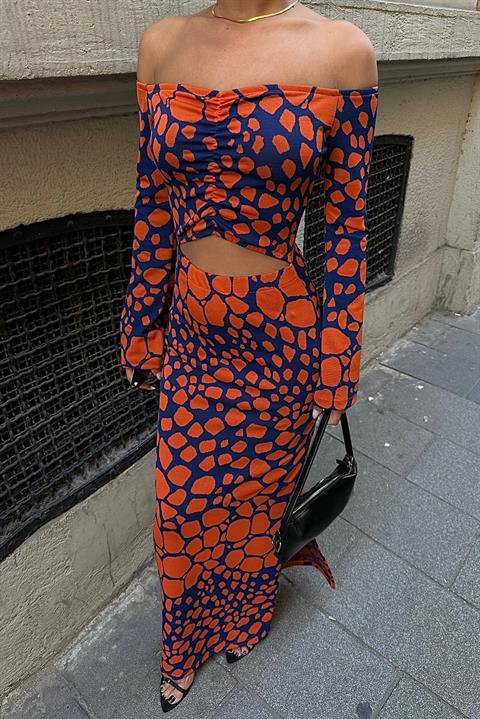 Pansy Cut Out Animal Pattern Dress 2678-8