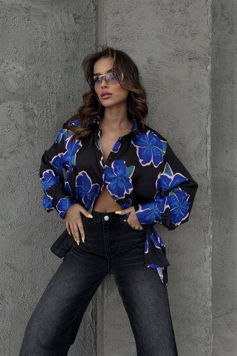 Paquita Patterned Satin Shirt 3295-08