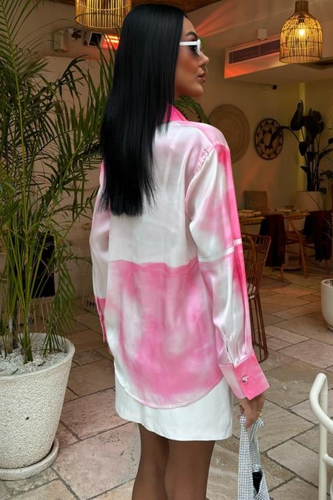 Pink Transitional Satin Shirt 3439