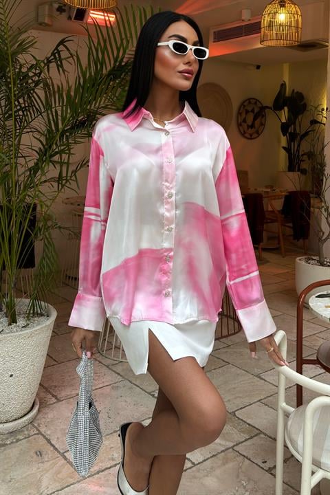 Pink Transitional Satin Shirt 3439