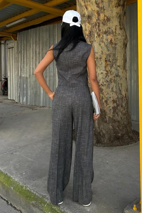 Sequined and Glittery Vest Suit 10088