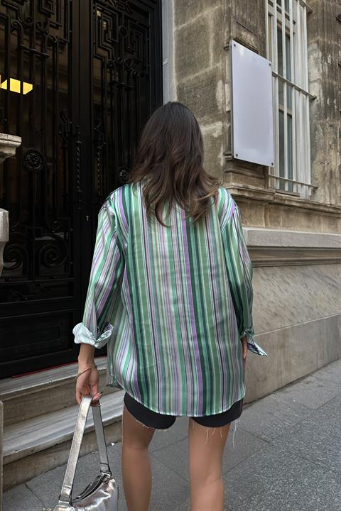 Ribera Striped Satin Shirt 3398