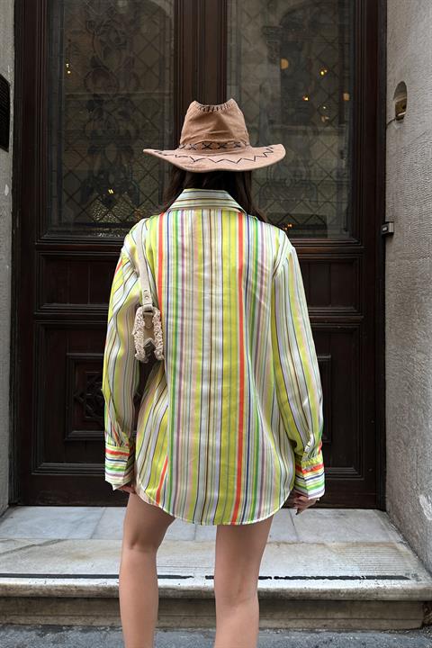Ribera Striped Satin Shirt 3398