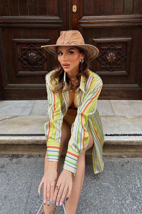 Ribera Striped Satin Shirt 3398