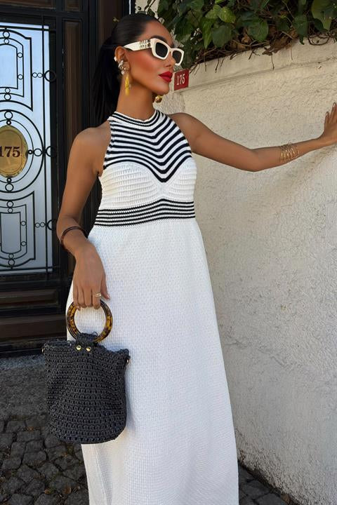 Roba Striped Long Knit Dress 2858