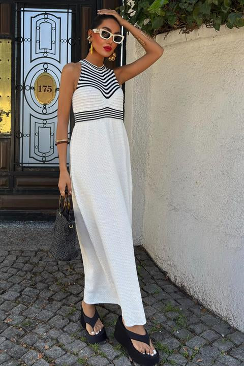 Roba Striped Long Knit Dress 2858