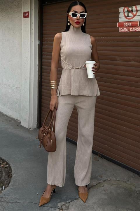 Rose High Collar Corduroy Suit 9946