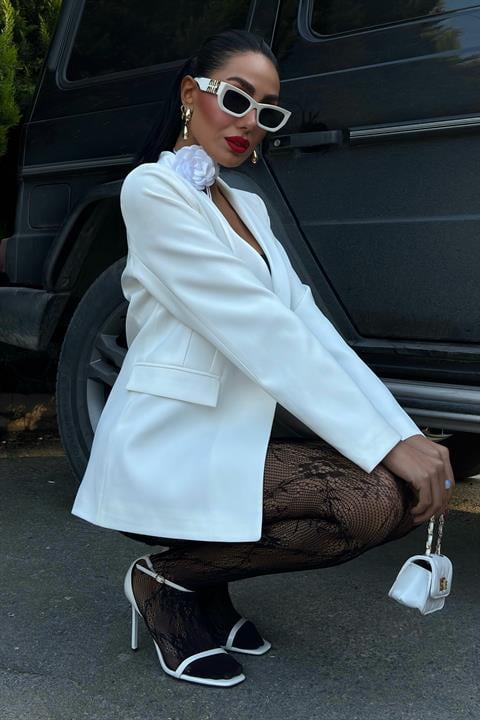 Shawl Collar and Satin Detailed Classic Jacket 6123