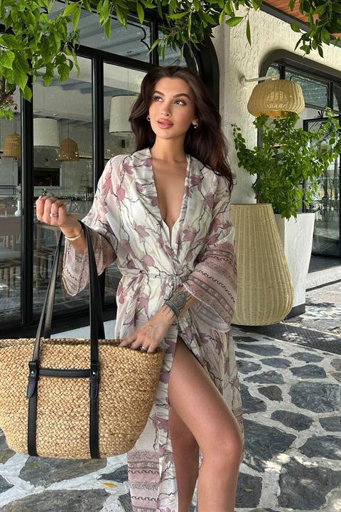 Sandra Patterned Chiffon Kimono 5156-08