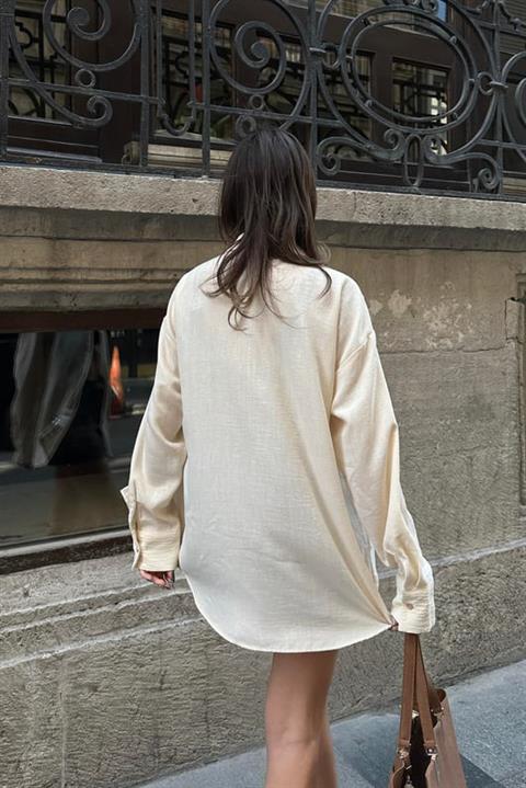 Sunshine Stone Detailed Linen Shirt 3393-08