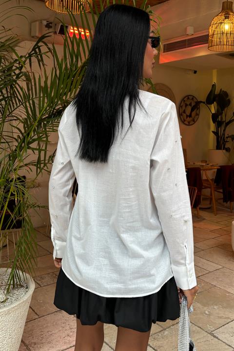 Stone-Padded Voile Shirt 3443