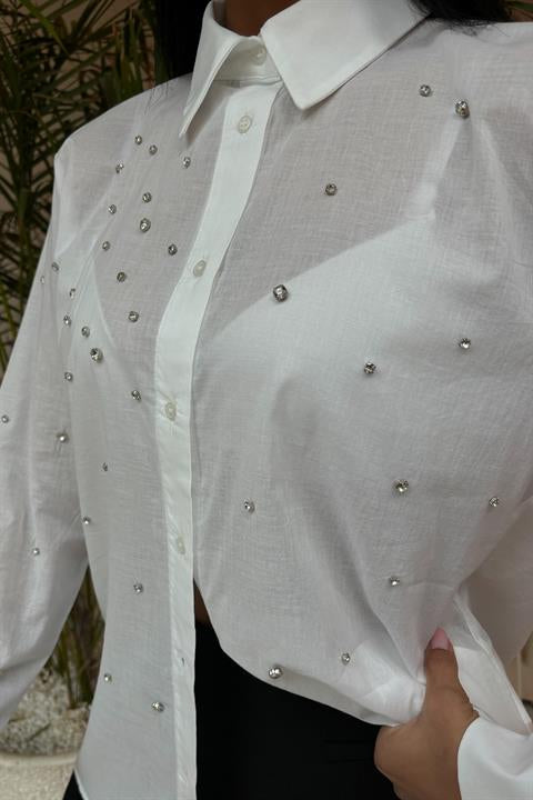 Stone-Padded Voile Shirt 3443
