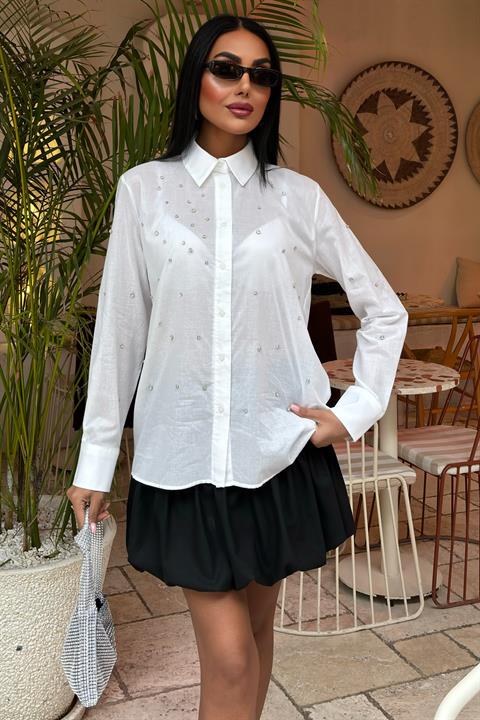 Stone-Padded Voile Shirt 3443