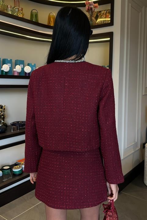 Stone Strip Detailed, Glittery Chanel Suit 10050