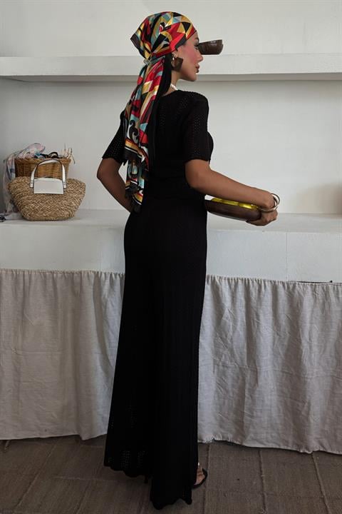 Knitted Blouse Trousers Two Piece Set 10084-025