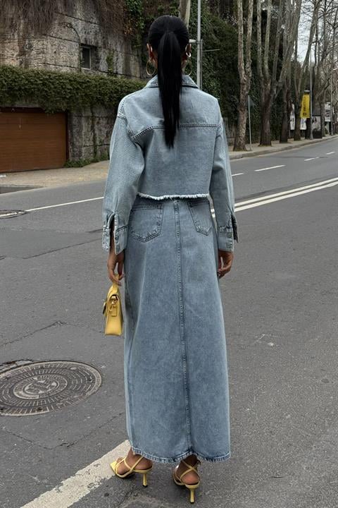 Veronika Slit Denim Suit 9913
