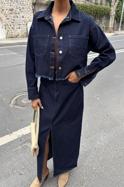 Veronika Slit Denim Suit 9913