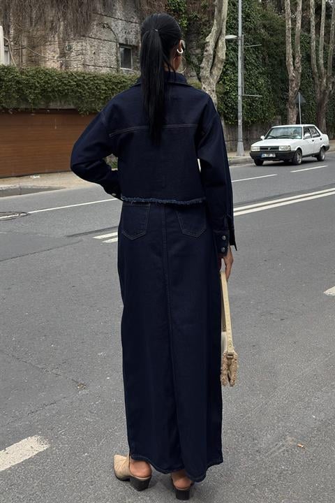 Veronika Slit Denim Suit 9913