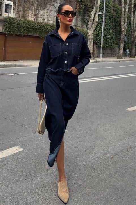 Veronika Slit Denim Suit 9913