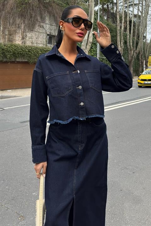 Veronika Slit Denim Suit 9913