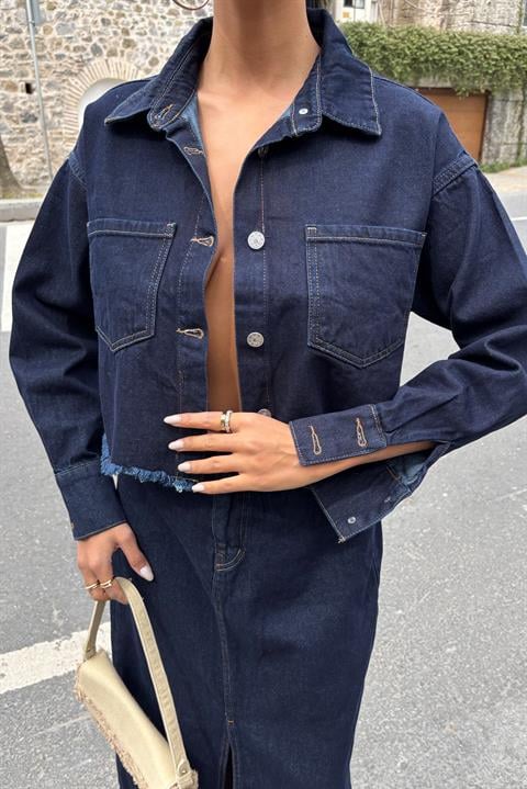 Veronika Slit Denim Suit 9913