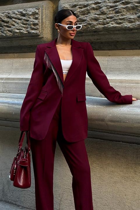 Collar and Leg Tassel Suit 10043