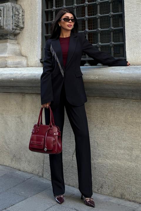 Collar and Leg Tassel Suit 10043