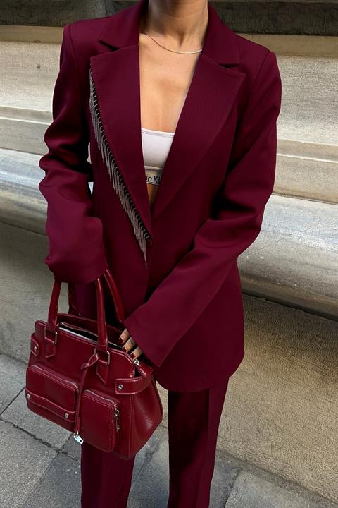 Collar and Leg Tassel Suit 10043