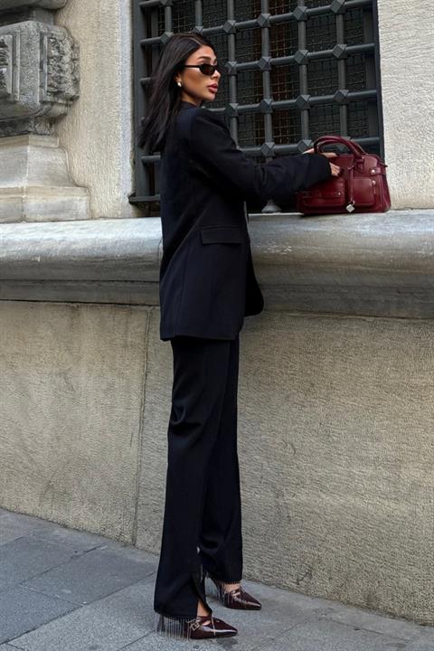 Collar and Leg Tassel Suit 10043