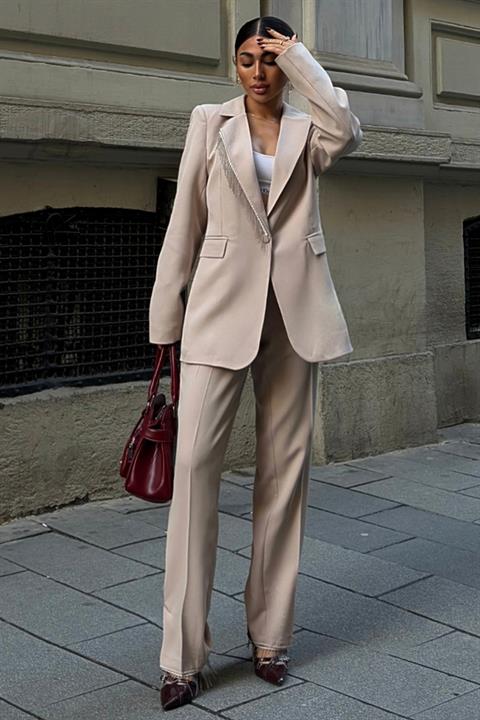 Collar and Leg Tassel Suit 10043