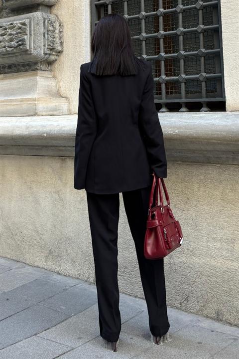 Collar and Leg Tassel Suit 10043