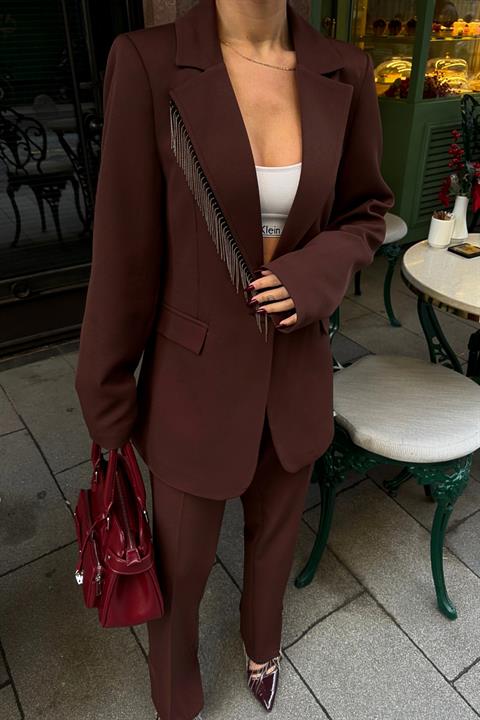 Collar and Leg Tassel Suit 10043