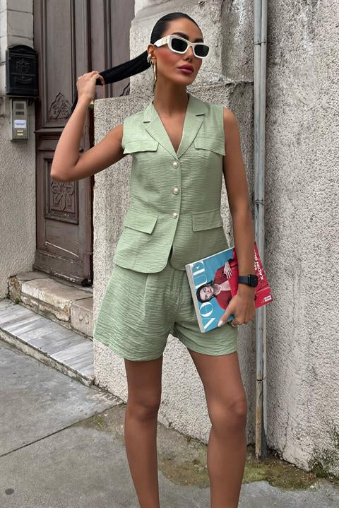 Vest Shorts Viscose Suit 10156-17