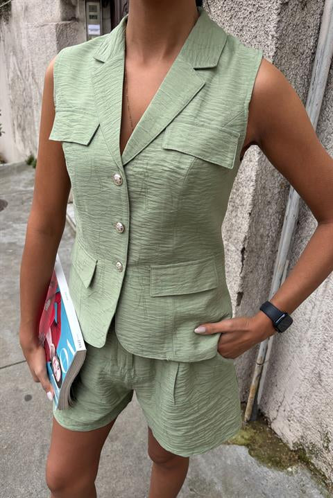 Vest Shorts Viscose Suit 10156-17