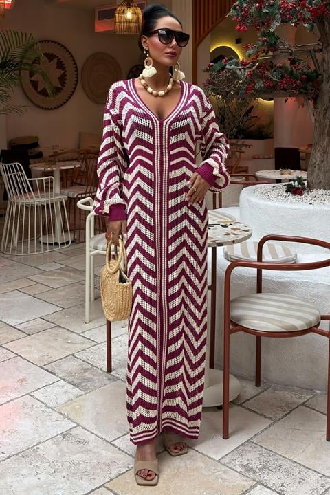 Slit Detailed Knit Dress 2855