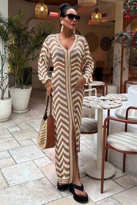 Slit Detailed Knit Dress 2855