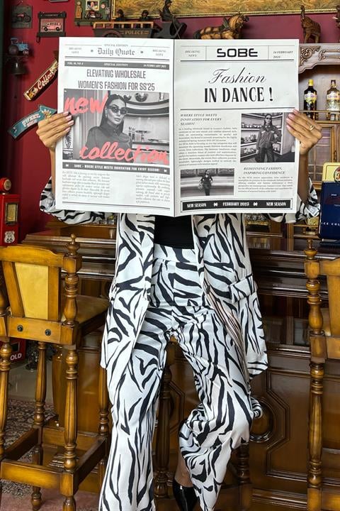 Zebra Patterned Chanel Satin Suit 10038